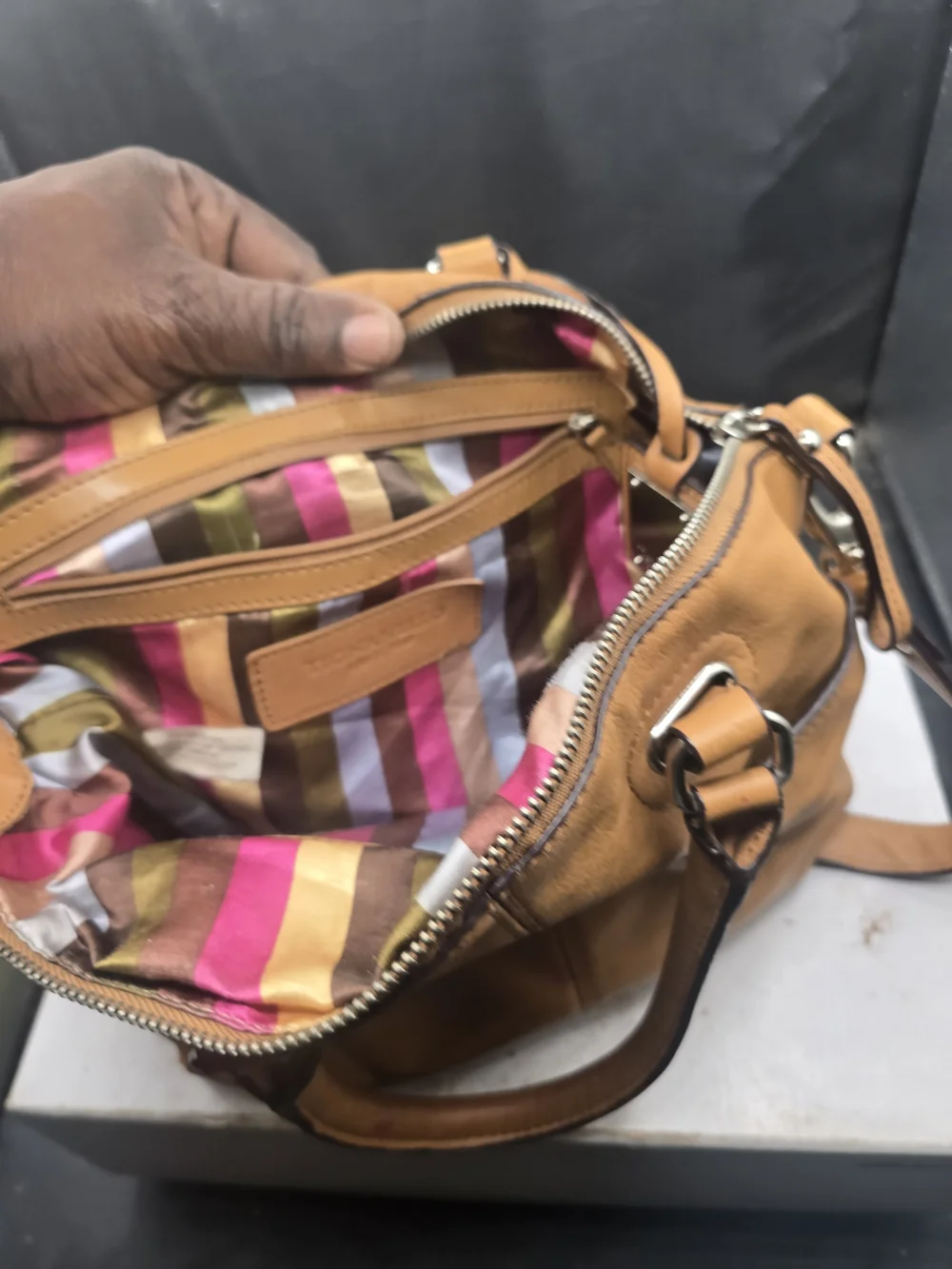 Tianello‎ Camel/Tan Leather Hobo Satchel